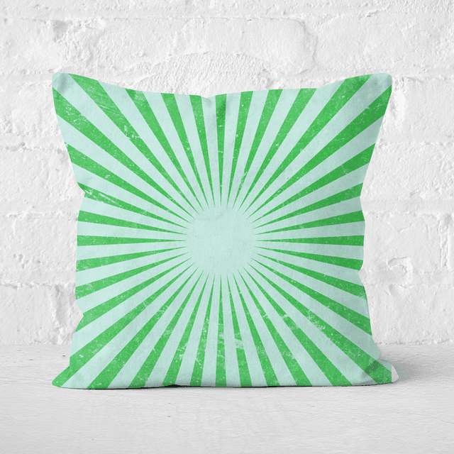 Pressed Flowers Circus Beams Green Square Cushion - 60x60cm - Soft Touch on Productcaster.