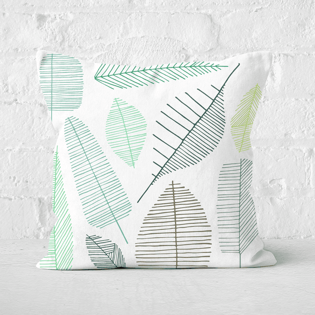 Earth Friendly Mixed Leaves Square Cushion - 40x40cm - Soft Touch on Productcaster.