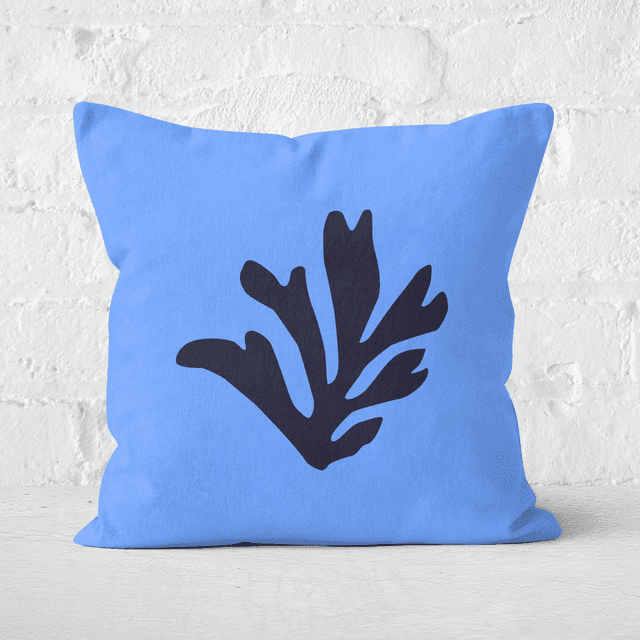 Pressed Flowers Black Leaf Square Cushion - 60x60cm - Soft Touch on Productcaster.