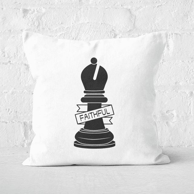 Bishop Chess Piece Faithful Square Cushion - 40x40cm - Soft Touch on Productcaster.