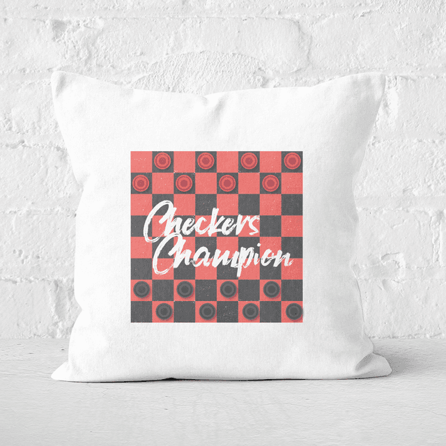 Checkers Board With Text Square Cushion - 40x40cm - Soft Touch on Productcaster.