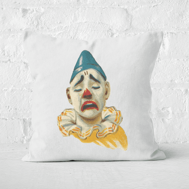 Pressed Flowers Crying Clown Square Cushion - 60x60cm - Soft Touch on Productcaster.