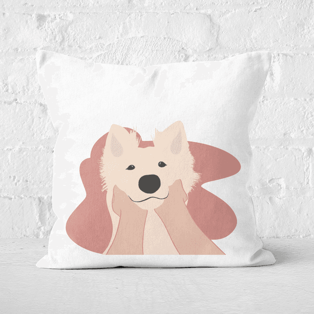 Pressed Flowers Doggy Smiles Square Cushion - 50x50cm - Soft Touch on Productcaster.