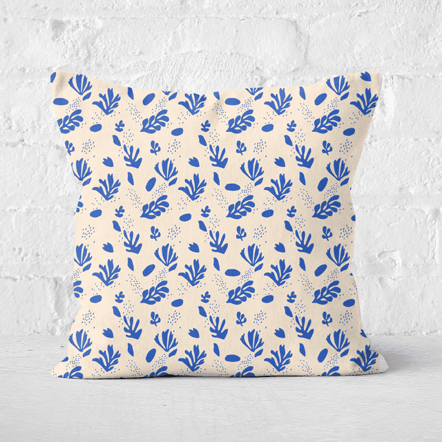 Pressed Flowers Nude Tone Leaves Square Cushion - 50x50cm - Soft Touch on Productcaster.