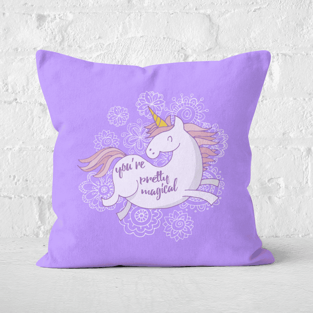 You Are Pretty Magical Unicorn Square Cushion - 50x50cm - Soft Touch on Productcaster.