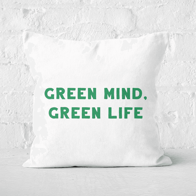 Earth Friendly Green Mind, Green Life Square Cushion - 50x50cm - Soft Touch on Productcaster.