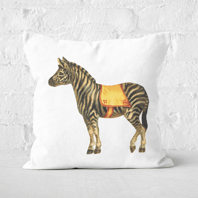 Pressed Flowers Circus Zebra Square Cushion - 60x60cm - Soft Touch on Productcaster.