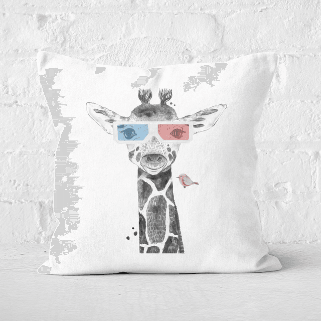 Pressed Flowers 3D Giraffe Square Cushion - 50x50cm - Soft Touch on Productcaster.