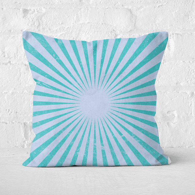 Pressed Flowers Circus Beams Blue Square Cushion - 60x60cm - Soft Touch on Productcaster.