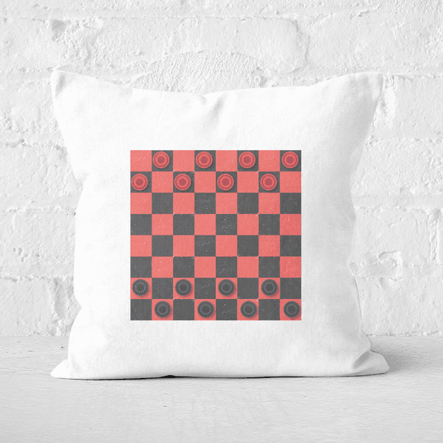 Red Checkers Board Square Cushion - 50x50cm - Soft Touch on Productcaster.