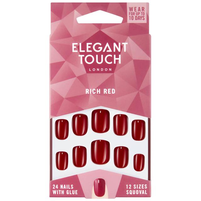 Elegant Touch Rich Red Nails on Productcaster.