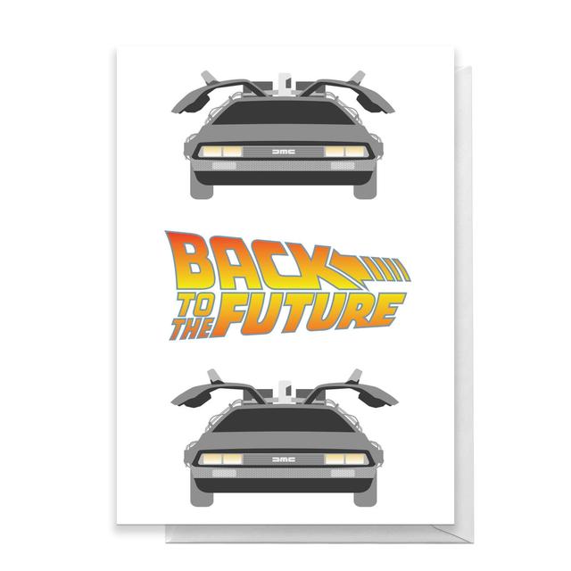 Back To The Future DeLorean Greetings Card - Large Card on Productcaster.