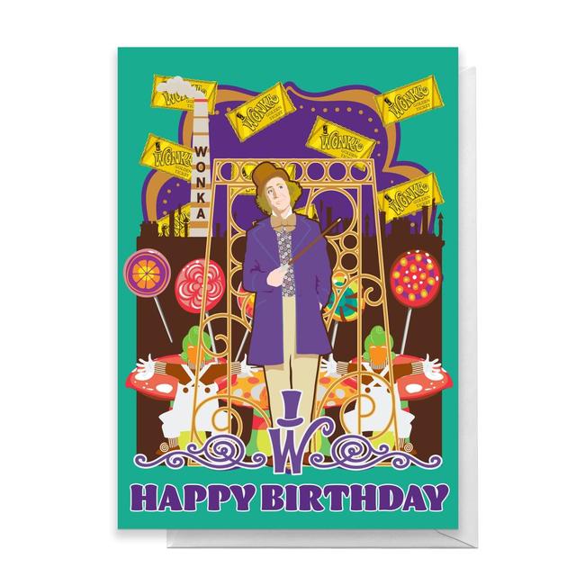 Tarjeta de cumpleaños de Willy Wonka - Standard Card on Productcaster.