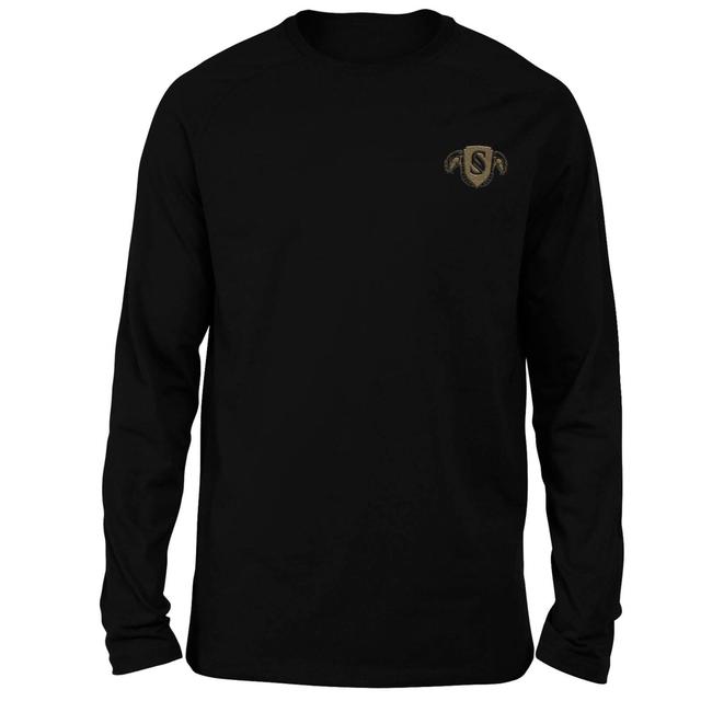 Harry Potter Slytherin Embroidered Unisex Long Sleeved T-Shirt - Black - L on Productcaster.