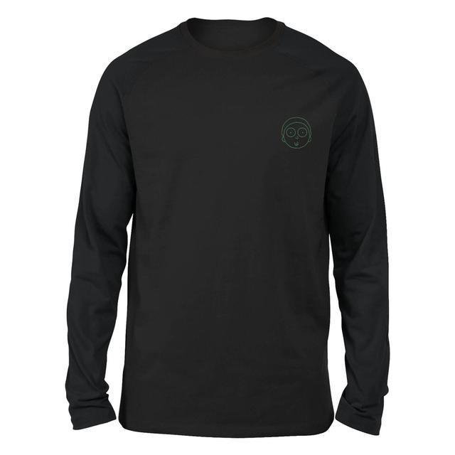 Rick and Morty Morty Embroidered Unisex Long Sleeved T-Shirt - Black - S on Productcaster.