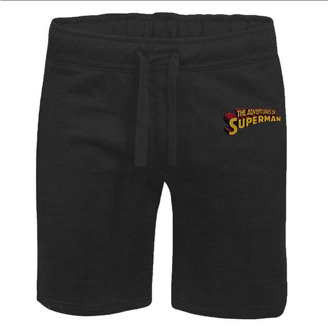 DC Superman Embroidered Unisex Jogger Shorts - Black - L on Productcaster.