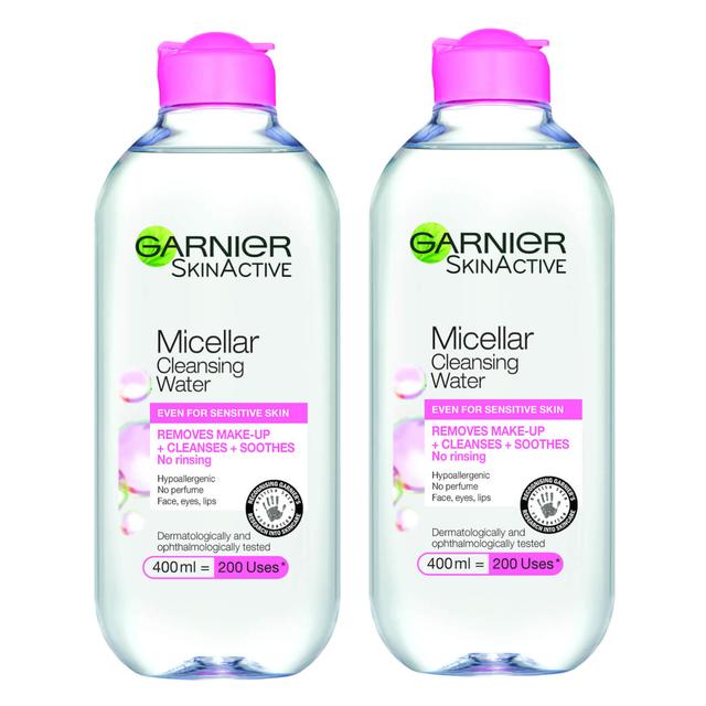 Garnier Micellar Water Facial Cleanser Sensitive Skin 400ml Duo Pack on Productcaster.