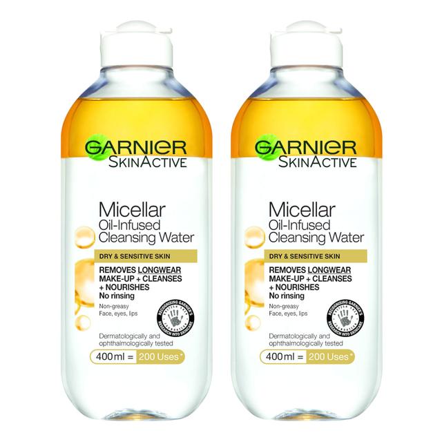 Garnier Micellar Water Oil Infused Facial Cleanser 400ml Duo Pack on Productcaster.