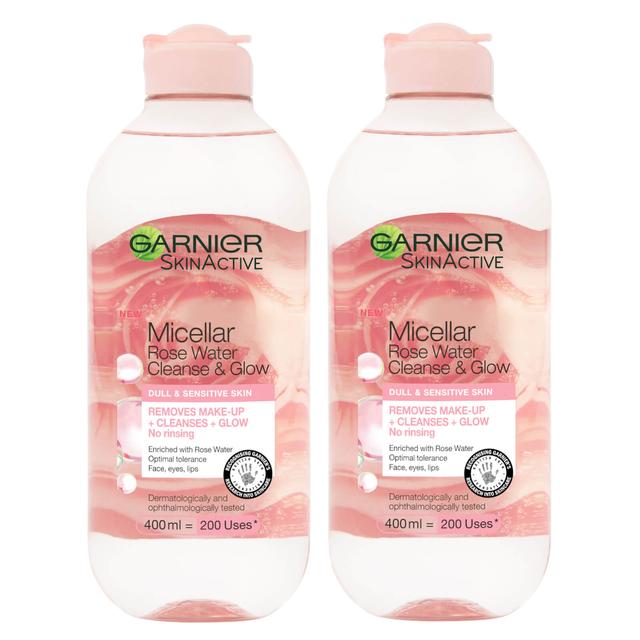 Garnier Micellar Rose Water Cleanse & Glow 400ml Duo Pack on Productcaster.