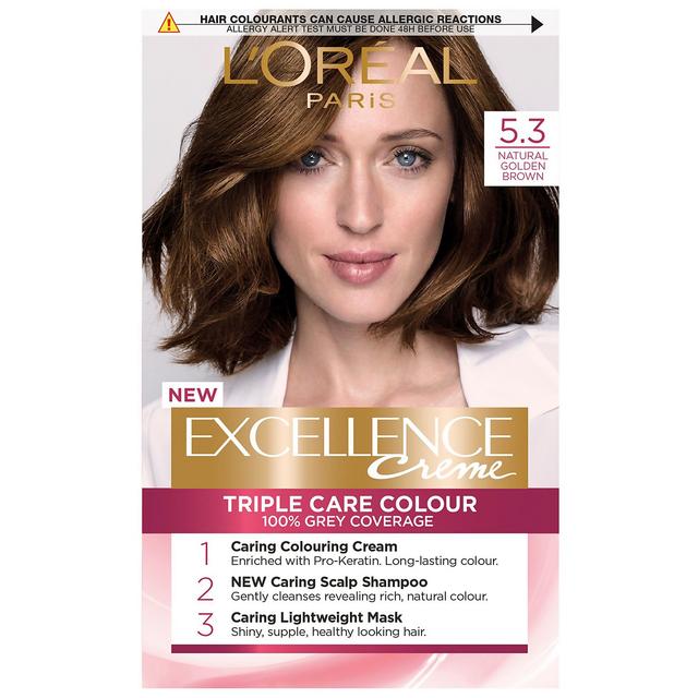 L'Oréal Paris Excellence Crème Permanent Hair Dye (Various Shades) - 5.3 Natural Golden Brown on Productcaster.