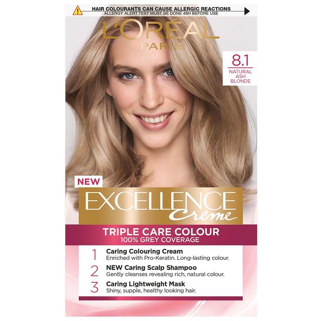 L'Oréal Paris Excellence Crème Permanent Hair Dye (Various Shades) - 8.1 Natural Ash Blonde on Productcaster.