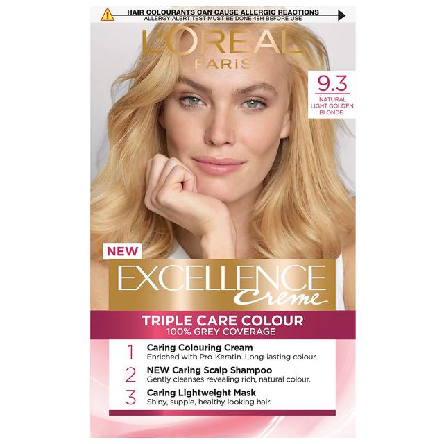 L'Oréal Paris Excellence Crème Permanent Hair Dye (Various Shades) - 9.3 Natural Light Gold Blonde on Productcaster.