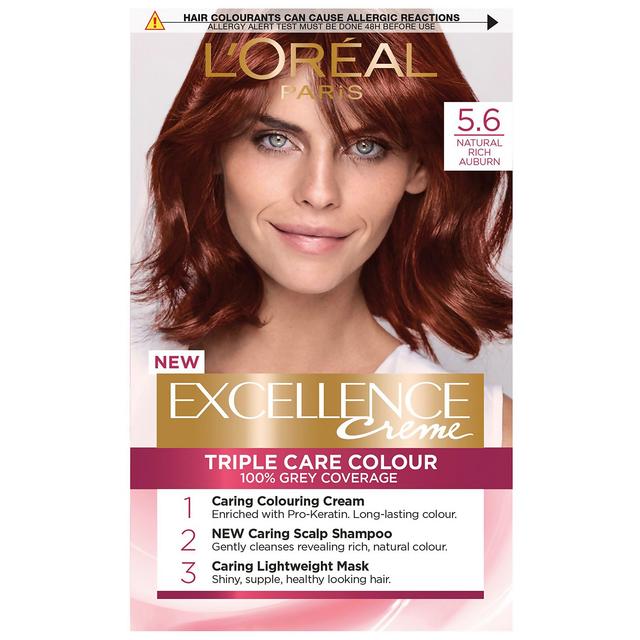 L'Oréal Paris Excellence Crème Permanent Hair Dye (Various Shades) - 5.6 Natural Rich Auburn on Productcaster.