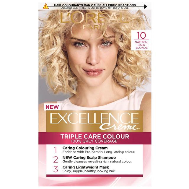 L'Oréal Paris Excellence Crème Permanent Hair Dye (Various Shades) - 10 Natural Baby Blonde on Productcaster.