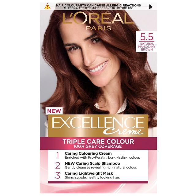 L'Oréal Paris Excellence Crème Permanent Hair Dye (Various Shades) - 5.5 Natural Mahogany Brown on Productcaster.