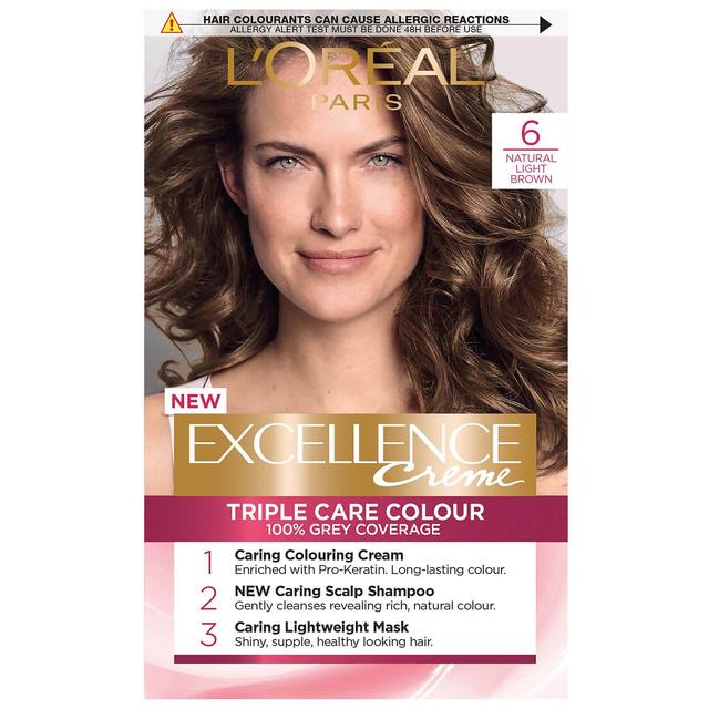 L'Oréal Paris Excellence Crème Permanent Hair Dye (Various Shades) - 6 Natural Light Brown on Productcaster.