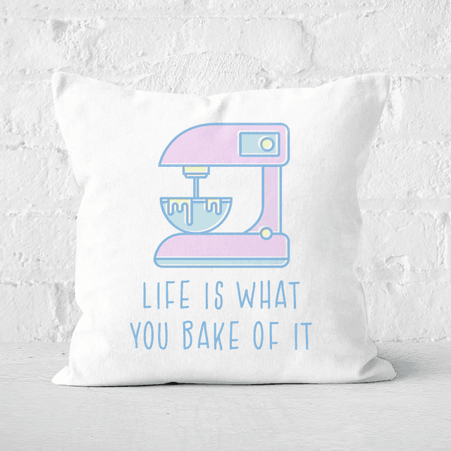 Life Is What You Bake Of It Square Cushion - 60x60cm - Soft Touch on Productcaster.