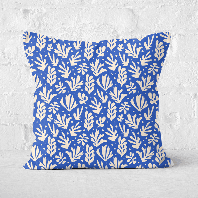 Cool Tone Leaves Square Cushion - 50x50cm - Soft Touch on Productcaster.