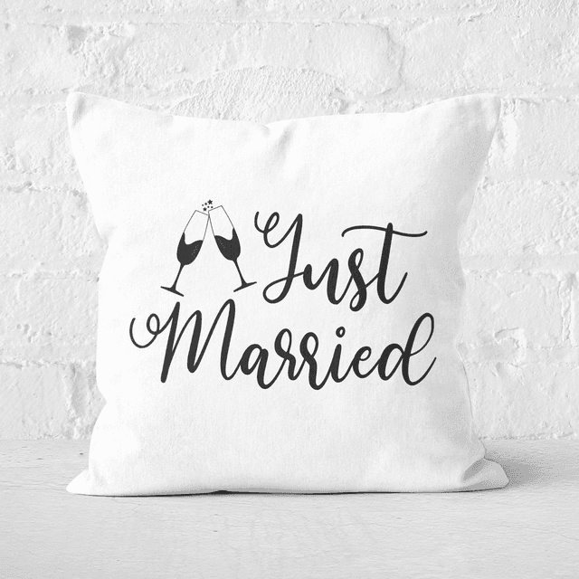 Just Married Signature Square Cushion - 60x60cm - Soft Touch on Productcaster.