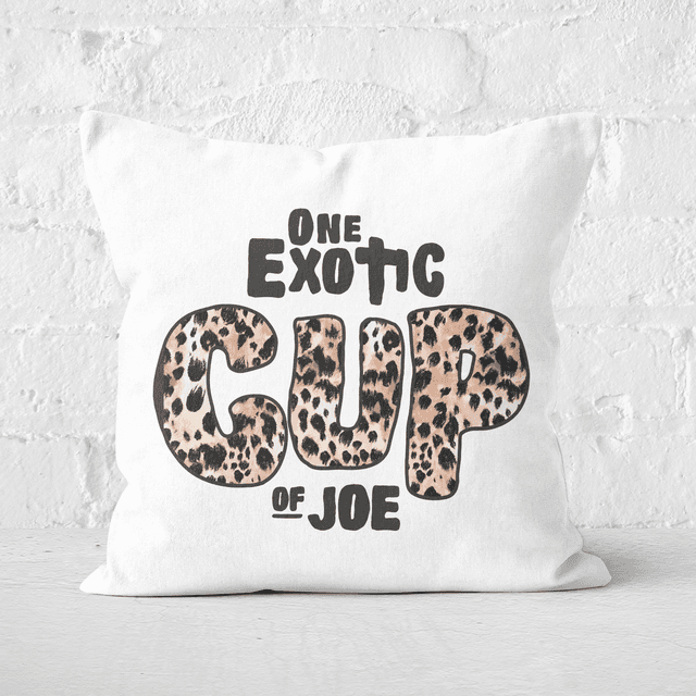 One Exotic Cup Of Joe Square Cushion - 50x50cm - Soft Touch on Productcaster.