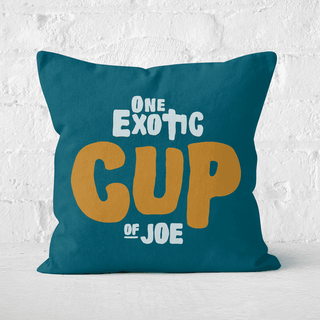 One Exotic Cup Of Joe Square Cushion - 40x40cm - Soft Touch on Productcaster.