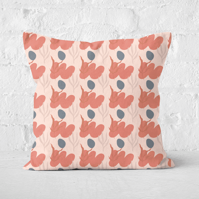 Small Abstract Leaves Square Cushion - 60x60cm - Soft Touch on Productcaster.