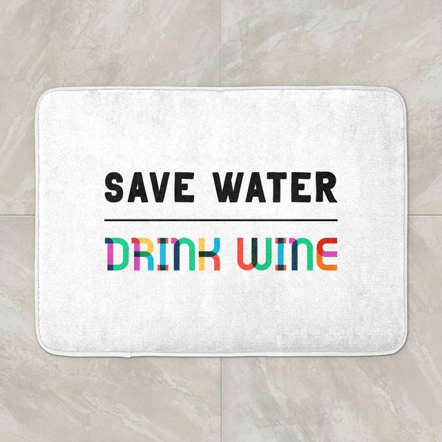 Save Water, Drink Wine Bath Mat on Productcaster.