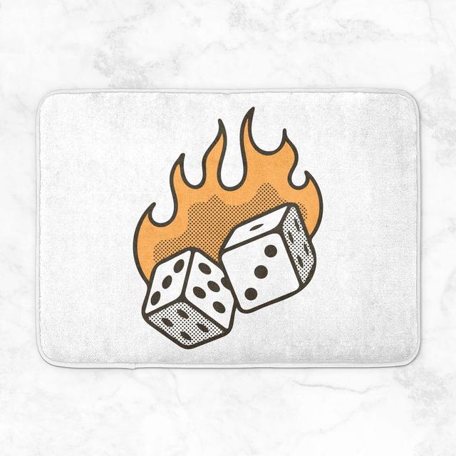 Flaming Dice Bath Mat on Productcaster.