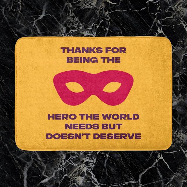 Thanks For Being A Hero! Bath Mat on Productcaster.