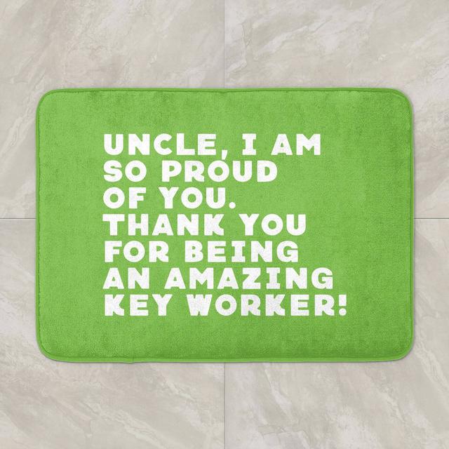 Uncle, I Am So Proud Of You. Bath Mat on Productcaster.