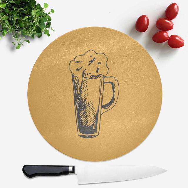 Beer Glass Round Chopping Board on Productcaster.