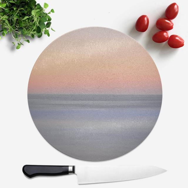 Sunset Orange Blue Round Chopping Board on Productcaster.