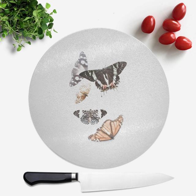 Isolated Butterflies Round Chopping Board on Productcaster.