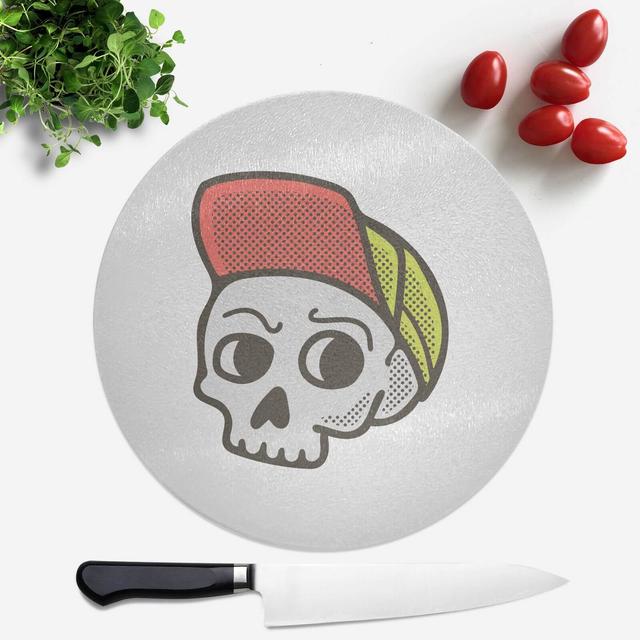 Baseball Cap Skull Round Chopping Board on Productcaster.