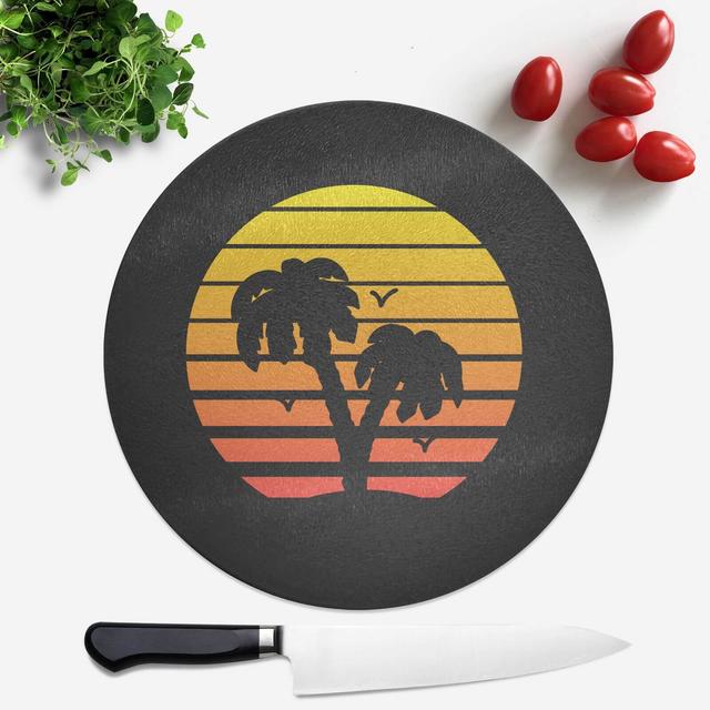 Summer Sunset Round Chopping Board on Productcaster.