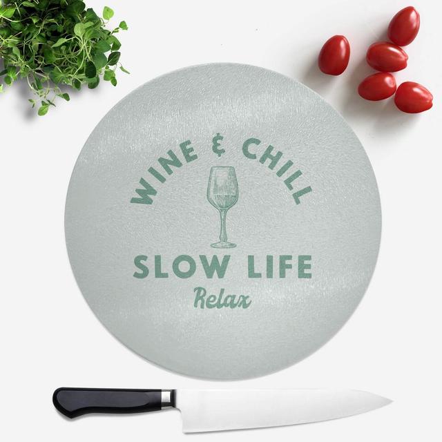 Wine And Chill Round Chopping Board on Productcaster.