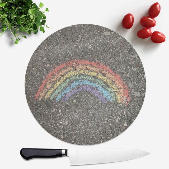 Chalk Rainbow Round Chopping Board on Productcaster.