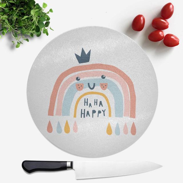 Ha Ha Happy Round Chopping Board on Productcaster.