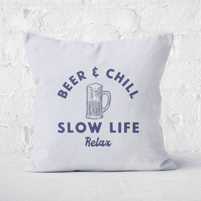 Beer And Chill Square Cushion - 50x50cm - Soft Touch on Productcaster.