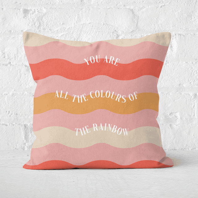 You Are All The Colours Of The Rainbow Square Cushion - 60x60cm - Soft Touch on Productcaster.